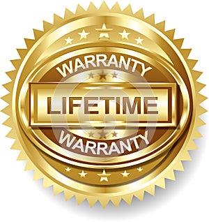 Vector Lifetime Golden warranty label tag photo