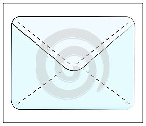 Vector light blue envelope icon. Envelope line icon, message, mail, email, letter symbol. Editable stroke