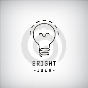 Vector light bulb abstract logo. Idea, brainstorm business concept.