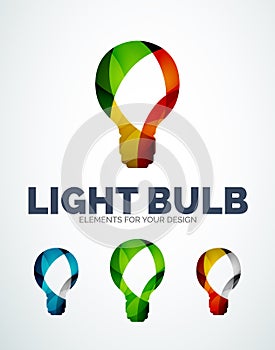 Vector light bulb abstract symbols, new idea concept