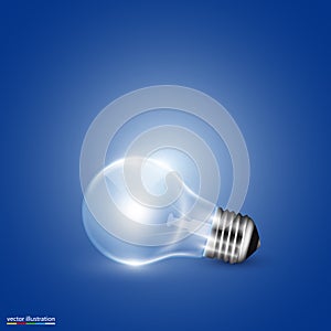 Vector light bulb on background