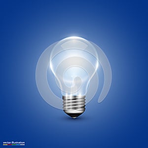 Vector light bulb on background