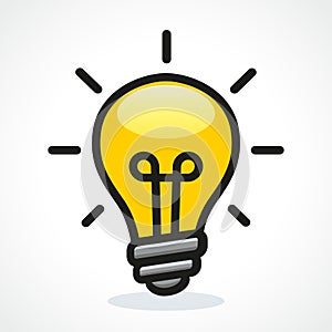 Vector light bulb design icon