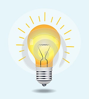 Vector Light bulb. Energy and idea symbol. Decoration for greeting card. The light bulb is full of ideas And creative thinking. id