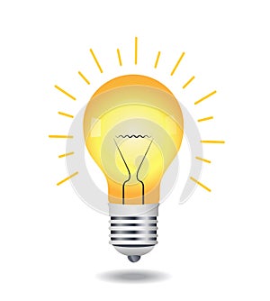 Vector Light bulb. Energy and idea symbol. Decoration for greeting card. The light bulb is full of ideas And creative thinking. id