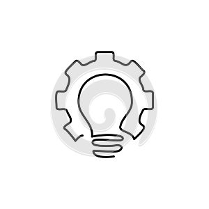 vector light bulb and gear. intelligence symbol. modern education vector illustration on white background