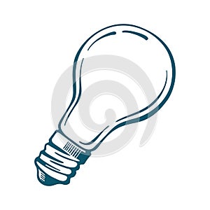 Vector Light bulb icon blue isolated on white background