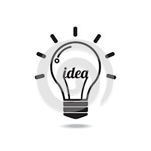 Vector light bulb icon with concept of idea