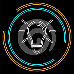 Vector light bulb icon - idea concept, energy power symbol