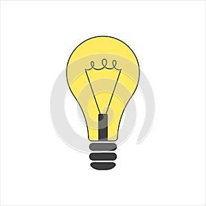 Vector light bulb icon on a white background. EPS10