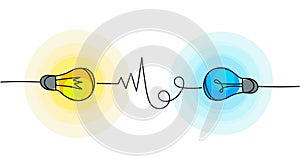 Vector light bulb icons. Energy and idea symbols.