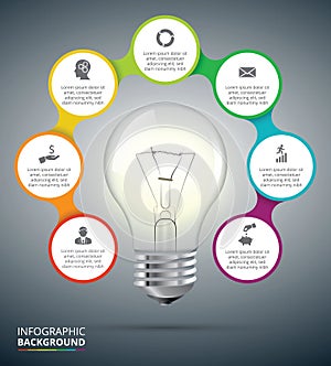 Vector light bulb for infographic.