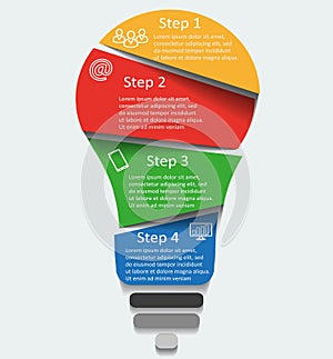 Vector light bulb infographic. Template for diagram, graph, presentation and round chart. Business