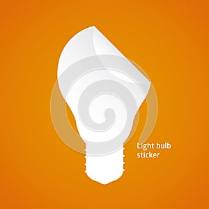 Vector light bulb sticker.