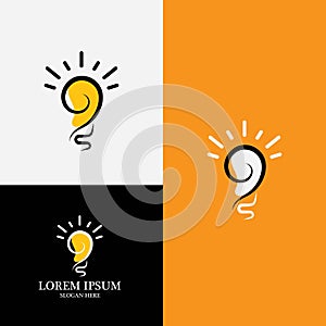 Vector light bulb symbol logo template vector