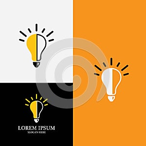 Vector light bulb symbol logo template vector