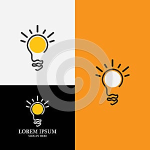 Vector light bulb symbol logo template vector