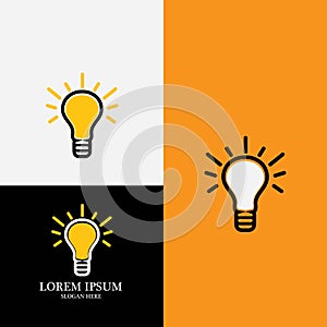 Vector light bulb symbol logo template vector