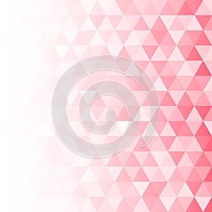 Vector Light Pink Gradient Background with Geometric Triangles Mosaic Effect Pattern
