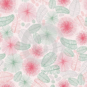 Vector light pink touch me not shameplant floral seamless pattern. Perfect for fabric, scrapbooking and wallpaper