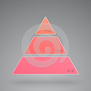 vector light red infographic pyramid concept