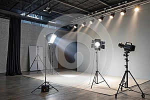 Vector light source set with studio lighting effects photo
