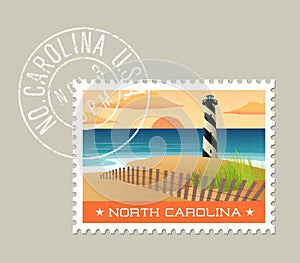 Vector of lighthouse on the outer banks, North Carolina photo