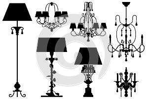 Vector lighting silhouettes collection