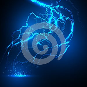 Vector lightning flash strike background