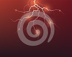 Vector lightning flash strike