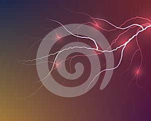 Vector lightning flash strike