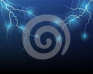 Vector lightning flash strike