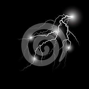 Vector lightning flash strike