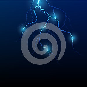 Vector lightning flash strike