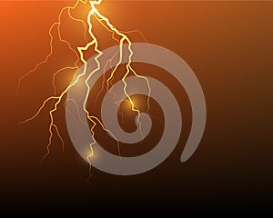 Vector lightning flash strike