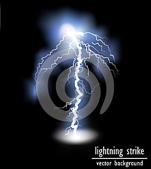 Vector lightning flash strike background