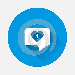 Vector Like, comment, social activity icon on blue background. F