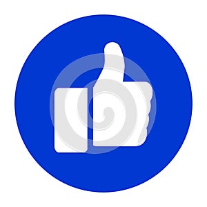 Vector Like icon on blue circle photo