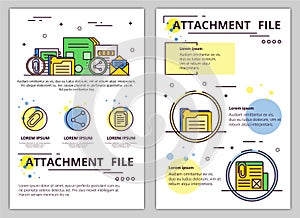 Vector line art file attachment poster template