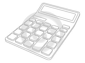 Vector line art simple calculator illustration