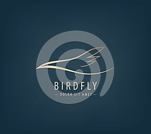 Vector line bird logo, Abstract