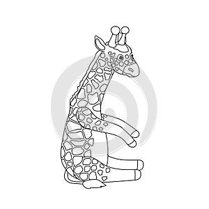 Vector line cartoon animal clip art