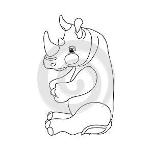 Vector line cartoon animal clip art