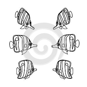 Vector line cartoon animal clip art