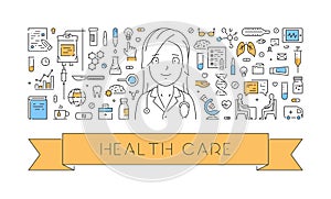 Vector line concept for health care