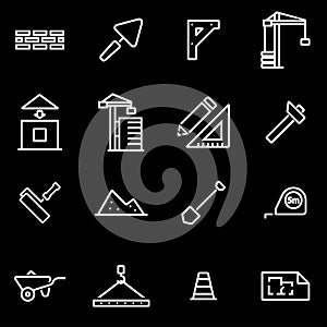 Vector line construction icon set