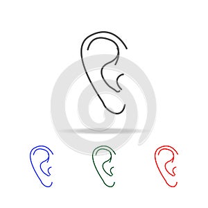 Vector line ear Icon. Elements of human body parts multi colored icons. Premium quality graphic design icon. Simple icon for websi