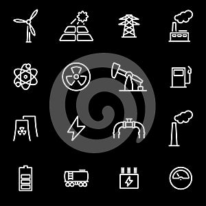 Vector line energetics icon set