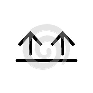 Vector line icon arrow up thin black line points up, symbolizing growth. Simple and abstract illustrations for navigation