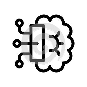 Brain Computer Interface Icon â Neural Technology Vector Symbol